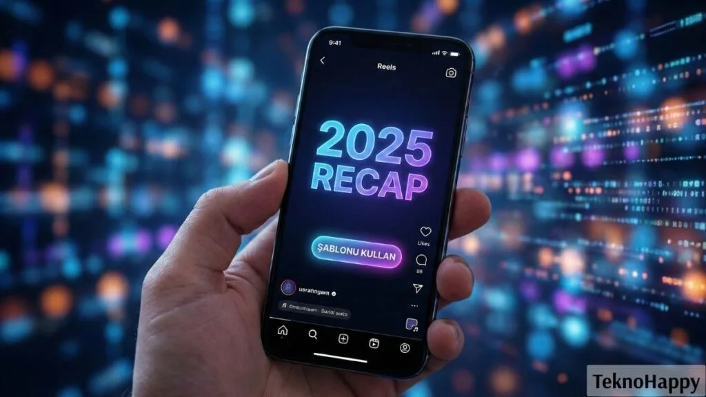Instagram 2025 Recap nasıl yapılır akımı için şablonu kullan butonu ve kapak görseli
