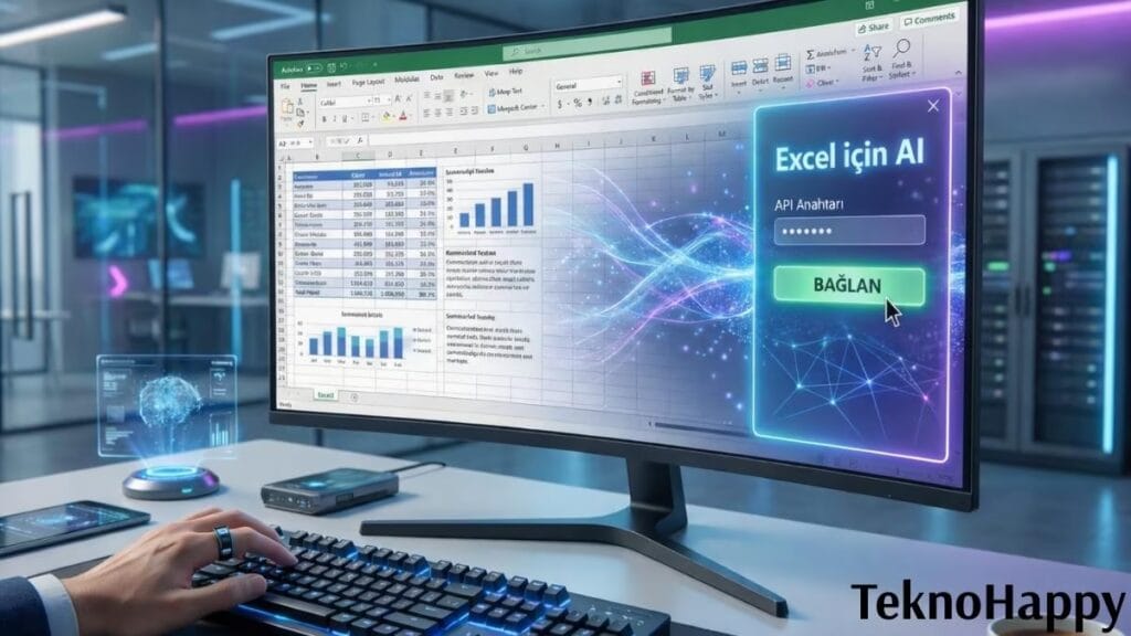 Excel’e yapay zeka nasıl bağlanır adım adım uygulama ve API entegrasyon ekranı.